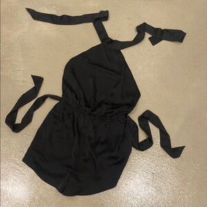 Lulu's Backless Black Bodysuit